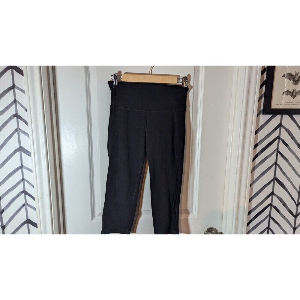 Active By Old Navy Womens Black Nylon Blend Elastic Waist Cropped Pants Size S